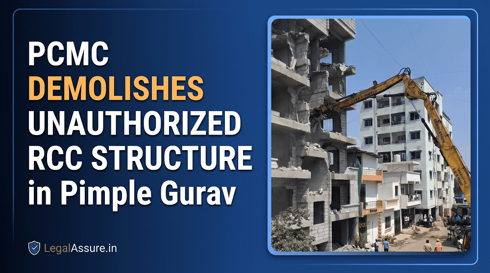 PCMC Demolishes Unauthorized RCC Structure in Pimple Gurav